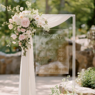 Acrylic Sign Simple Modern Wedding Seating Chart 