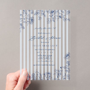 Acrylic Something Blue Bridal Shower Invitation