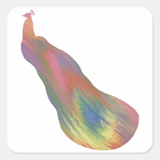 Acrylic-Style Peacock Sticker (Front)