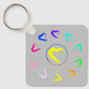 Acrylic Sunheart Metal Keychain