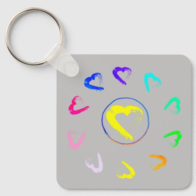 Acrylic Sunheart Metal Keychain (Front)