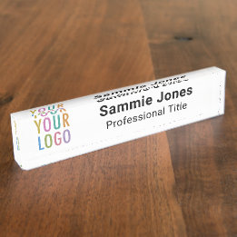 Acrylic Table & Desk Name Plate with Business Logo