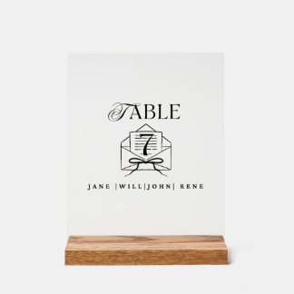 Acrylic Table Number Sign – Wedding & Event Décor