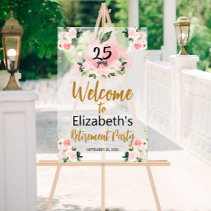 Acrylic Teacher Retirement Welcome Party Sign