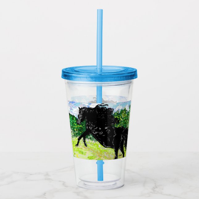 Acrylic Tumbler : Black Stallion (Front)