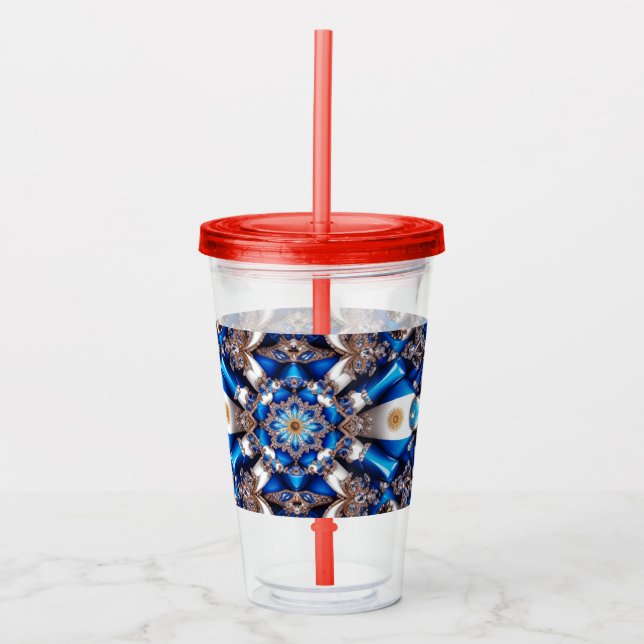 Acrylic Tumbler with Argentinian Colours Design (Front)
