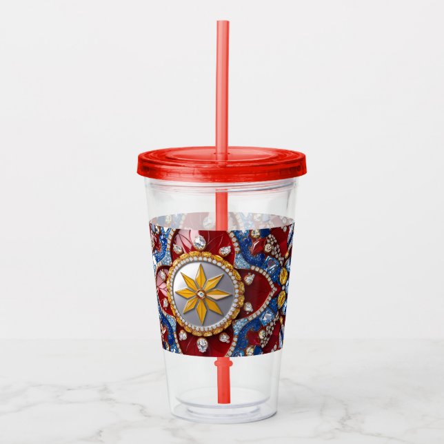 Acrylic Tumbler with Colombian Colours Design (Front)