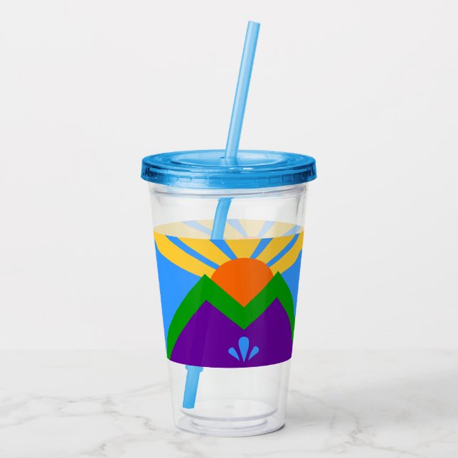 Acrylic Tumbler with flag of Manitou Springs (Back)