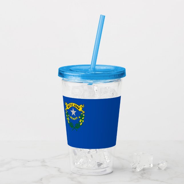 Acrylic Tumbler with flag of Nevada (Back Ice)