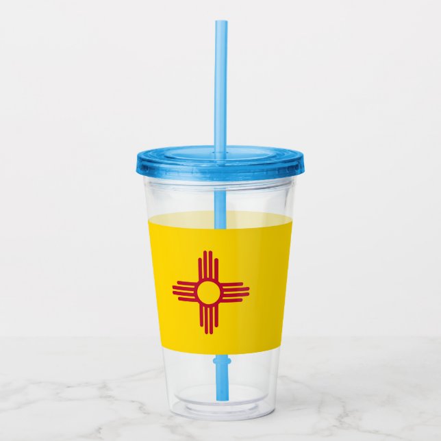 Acrylic Tumbler with flag of New Mexico (Front)