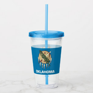 Acrylic Tumbler with flag of Oklahoma