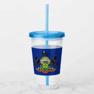 Acrylic Tumbler with flag of Pennsylvania