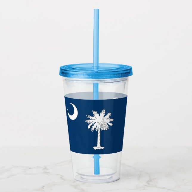 Acrylic Tumbler with flag of South Carolina (Front)