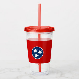 Acrylic Tumbler with flag of Tennessee