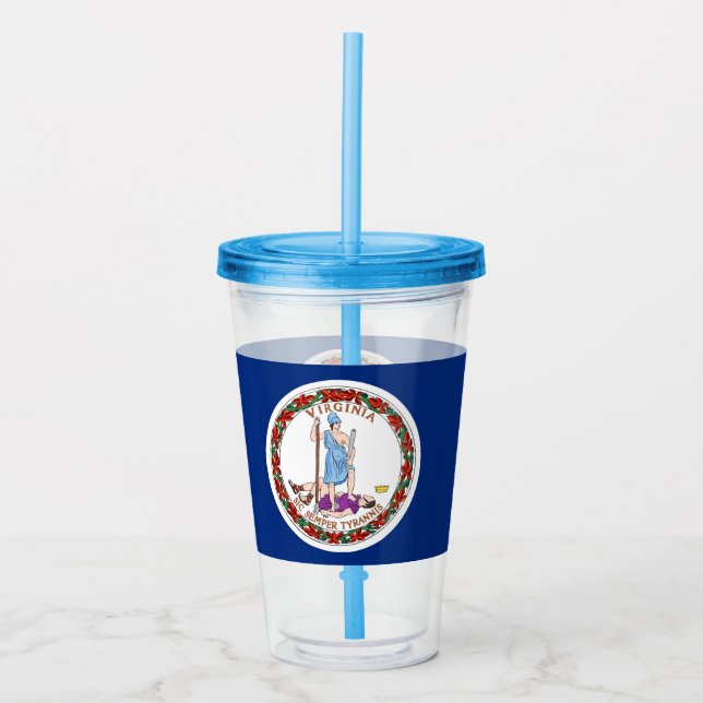 Acrylic Tumbler with flag of Virginia (Front)