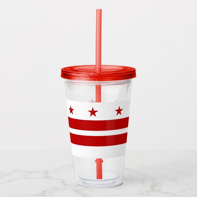 Acrylic Tumbler with flag of Washington DC (Front)