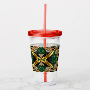 Acrylic Tumbler with Jamaican Colours Design