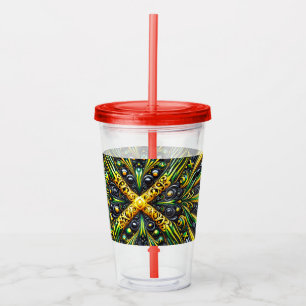 Acrylic Tumbler with Jamaican Colours Design