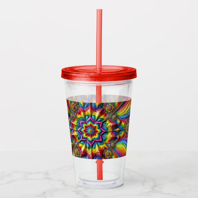 Acrylic Tumbler with LGBTQ Colours Design (Front)