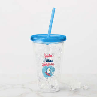 Acrylic Vase: Life and lonely surfers Acrylic Tumbler