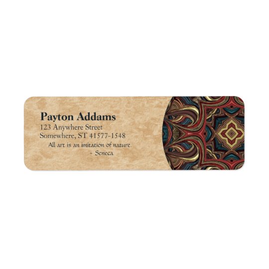 Acrylic Vision Mandala Return Address Avery Label Return Address Label