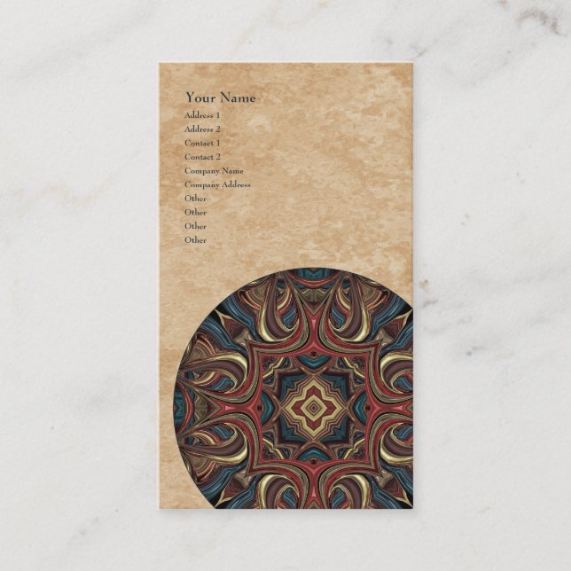 Acrylic Vision Mandala Vertical Business Card (Front)
