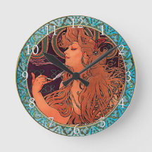 Acrylic Wall Clock Art Nouveau Alphonse Mucha 9