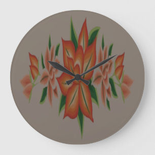 Acrylic Wall Clock BURST OF SUNNY ORANGE ART