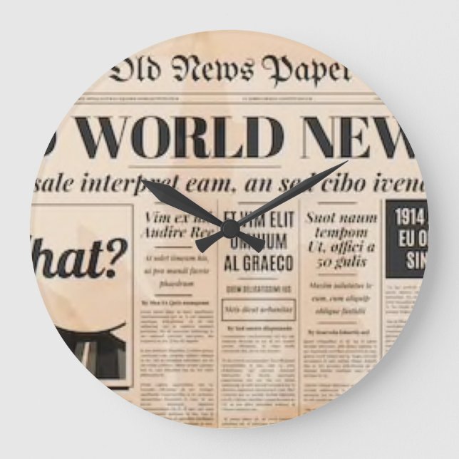 Acrylic Wall Clock (newspaper) (Front)