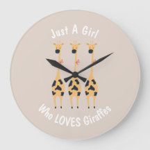 Acrylic Wall Clock Nursery Room Décor Giraffe