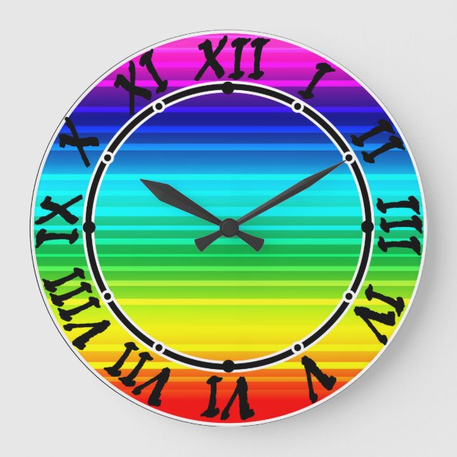 Acrylic Wall Clock Rainbow, lbgt, rainbow decor (Front)