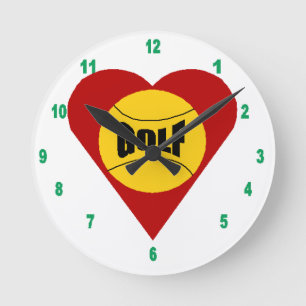 Acrylic wall clock,Ronde Medium LOVE GOLF Round Clock