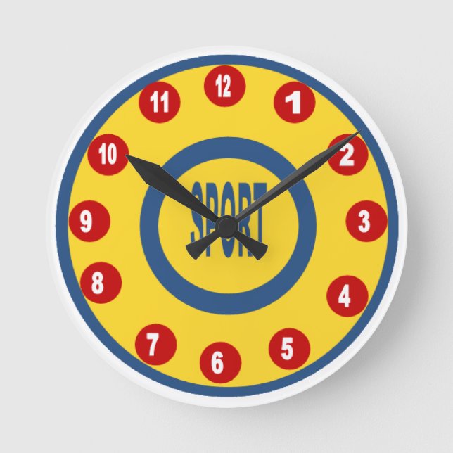 Acrylic Wall Clock, Round  Medium DESIGN  SPORT  Clock (Front)