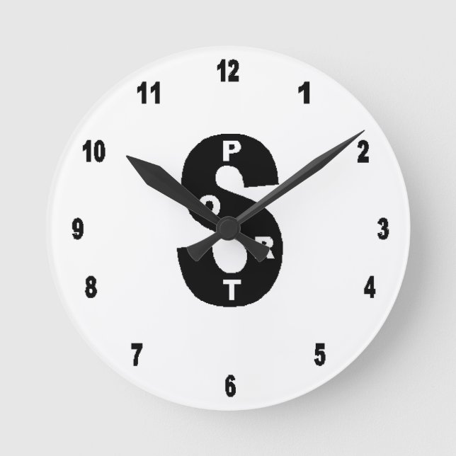 Acrylic Wall Clock, Round Medium SPORT DESIGN Round Clock (Front)