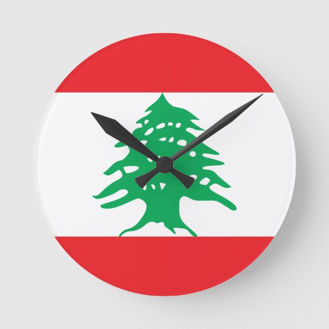 Acrylic Wall Clock  with Lebanon flag (Front)