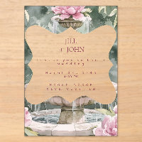 Acrylic Wedding Invitation Garden Fountain