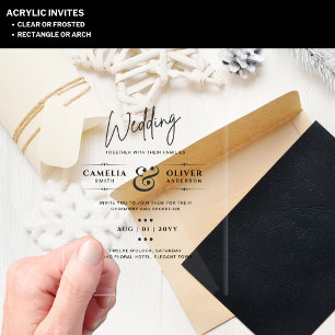 ACRYLIC Wedding Invites Minimalist Modern Clear Acrylic Invitations