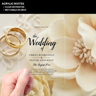 ACRYLIC Wedding Invites Minimalist Modern Clear Acrylic Invitations