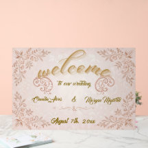 Acrylic Wedding Welcome Sign with Floral D