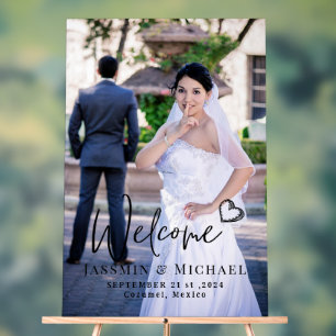 Acrylic Wedding Welcome Sign With Photo