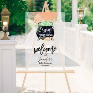 Acrylic Welcome Sign Peach Halloween Baby Shower