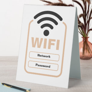 Acrylic WiFi Network and Password Display Stand
