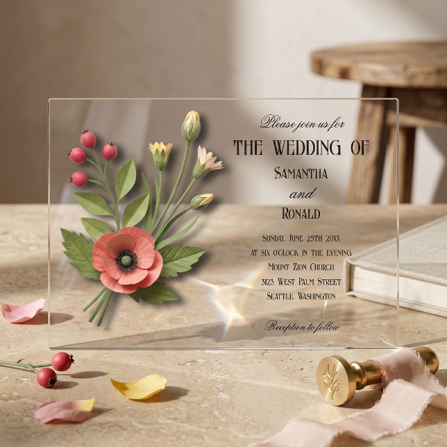 Acrylic Wildflower Garden Wedding Invitation (Creator Uploaded)