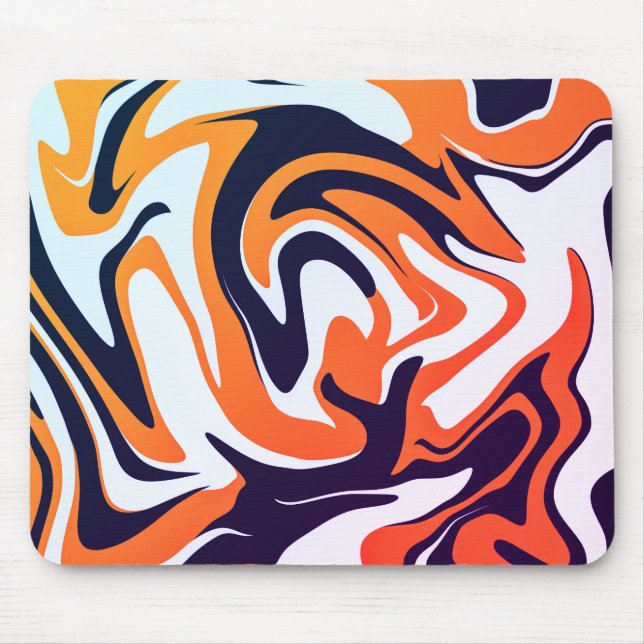 Acrylic Yellow Orange Liquid Abstract Pattern  Mouse Mat (Front)