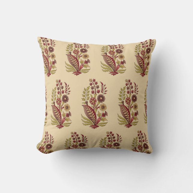 acstract mughal motif bunch pattern background des cushion (Front)