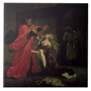 Act I, scene 3: Desdemona kneeling at her father's Tile