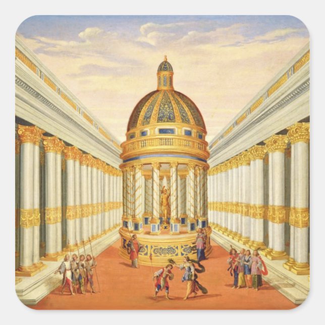 Act I, scenes VII and VIII: Baccus' Temple Square Sticker (Front)