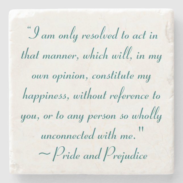 Act in Manner to Constitute Happiness Jane Austen Stone Coaster (Front)