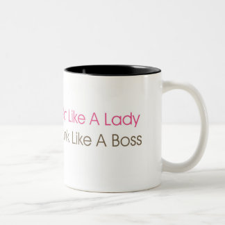 Act Lady, Think Boss Two-Tone Coffee Mug