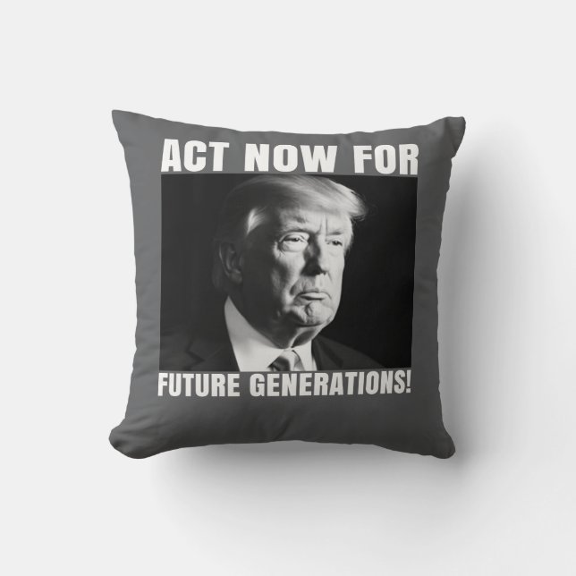 Act Now for Future Generations - Climate Awareness Cushion (Front)